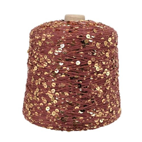 Sparkle Metallic Yarns 50g Pailletten Baumwollgarn zum Häkeln für Stricken Weben DIY Handwerk Zubehör 2PCS WOL946 von WOLTHID