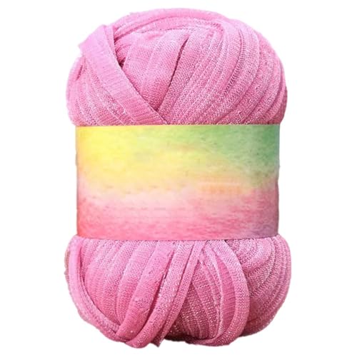 T-Shirt Tape Yarn Häkelgarn T-Shirt Garn glänzendes Garn Einfaches Strickgarn zum Häkeln Strickgarn für DIY Handarbeit 1PCS S04 von WOLTHID