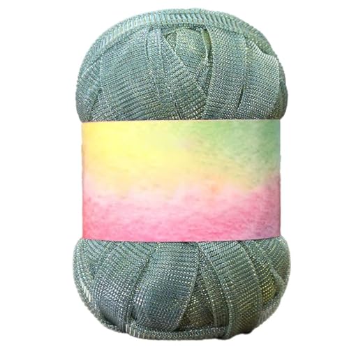 T-Shirt Tape Yarn Häkelgarn T-Shirt Garn glänzendes Garn Einfaches Strickgarn zum Häkeln Strickgarn für DIY Handarbeit 1PCS S29 von WOLTHID