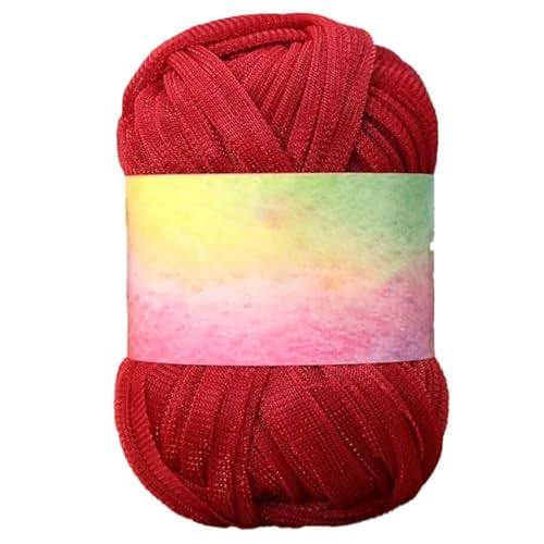 Textile Yarn Häkelgarn T-Shirt Garn glänzendes Garn Einfaches Strickgarn zum Häkeln Strickgarn für DIY Handarbeit 1PCS S27 von WOLTHID