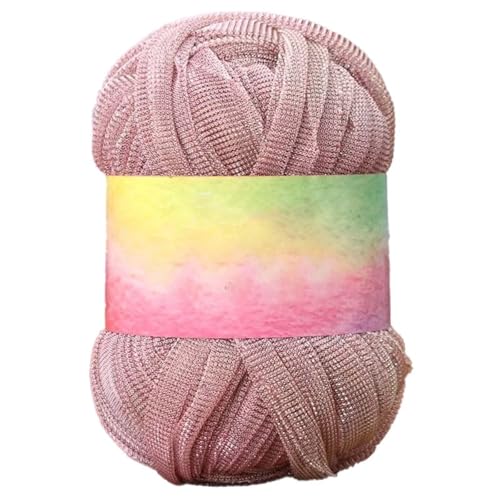 Yarn Ribbon Häkelgarn T-Shirt Garn glänzendes Garn Einfaches Strickgarn zum Häkeln Strickgarn für DIY Handwerk 2PCS S39 von WOLTHID