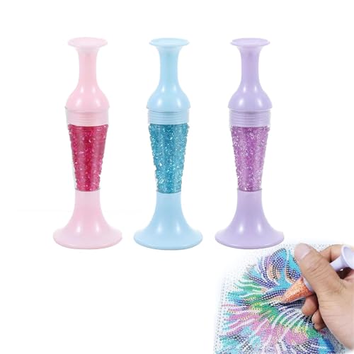 Diamond Painting Tools, Diamond Painting Flower Pot Shape Point Drill Pen, Diamond Art Painting Pen, Diamond Art Pen Pot Shaped Point Drill Pen for Nail Art Crafts DIY Crafts Cross Stitch(Blue+pink+pu von WONDERLEAR