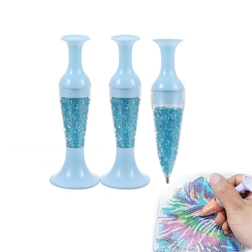 Diamond Painting Tools, Diamond Painting Flower Pot Shape Point Drill Pen, Diamond Art Painting Pen, Diamond Art Pen Pot Shaped Point Drill Pen for Nail Art Crafts DIY Crafts Cross Stitch(Blue) von WONDERLEAR