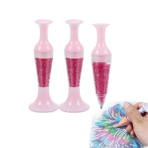 Diamond Painting Tools, Diamond Painting Flower Pot Shape Point Drill Pen, Diamond Art Painting Pen, Diamond Art Pen Pot Shaped Point Drill Pen for Nail Art Crafts DIY Crafts Cross Stitch(Pink) von WONDERLEAR