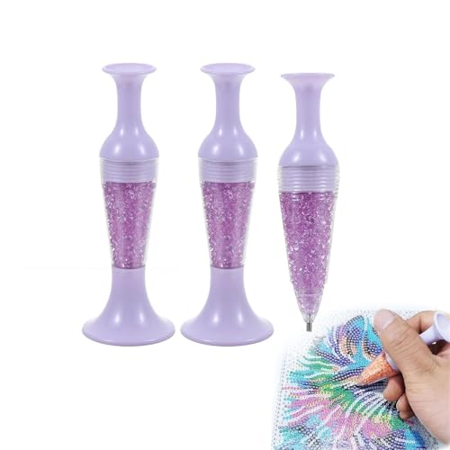 Diamond Painting Tools, Diamond Painting Flower Pot Shape Point Drill Pen, Diamond Art Painting Pen, Diamond Art Pen Pot Shaped Point Drill Pen for Nail Art Crafts DIY Crafts Cross Stitch(Purple) von WONDERLEAR