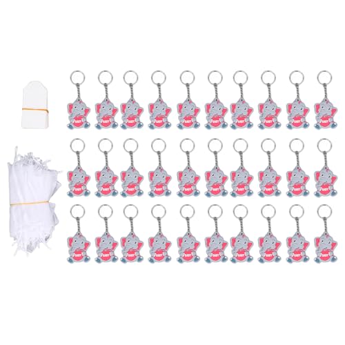 WONZHEC Elephant Keychain entzückende Babypartybevorzugungen mit Dankes -Tags für Geschlechter Enthüllung Party von WONZHEC