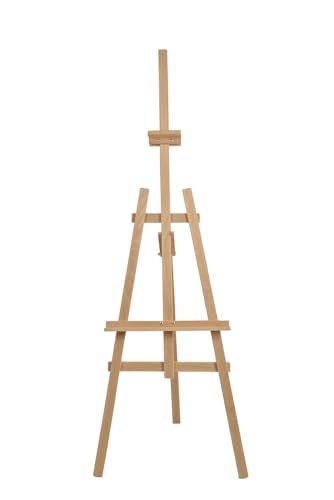 WOODOK Staffelei Holz - höhenverstellbar Staffeleien für Kinder und Erwachsene - Holzstaffelei für Maler aus Buchenholz - robuster Leinwand Ständer (Beige, 180 cm) von WOODOK