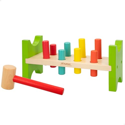 Colorbaby Klopf-Spielzeug mit Hammer und Stäben aus Holz (40999) von WOOMAX