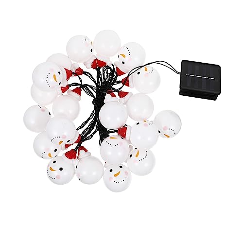 WOONEKY 1 Stück LED Solar Schneemann Licht String Weihnachten Dekorative Lichtkette Weiß von WOONEKY