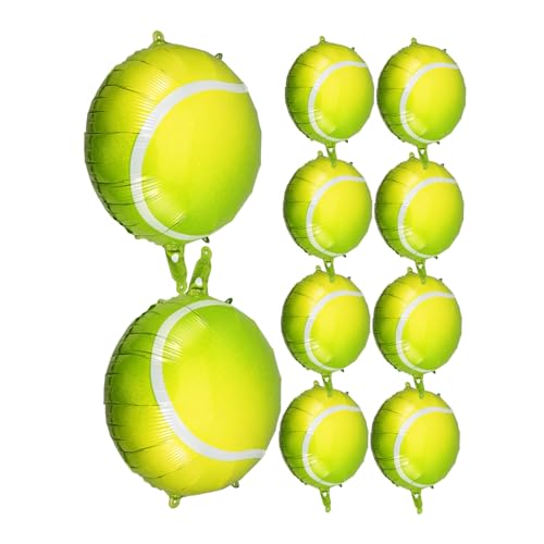 WOONEKY 10 Stück Aufblasbare Tennisballons Sportballons Requisiten Tennisballon Dekor Geburtstagsdekoration Aufblasbare Geburtstagsballons Szenenlayout Requisiten Tennisball von WOONEKY