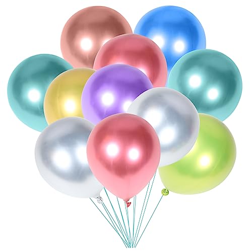 WOONEKY 100St Ballon Layout-Requisiten für Geburtstagsfeiern bunte Ornamente goldhochzeit balloons dekoration party balongas helium balloon Geburtstagsversorgung Partydekorationen Emulsion von WOONEKY