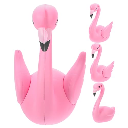 WOONEKY 12 Stk Dekoration zum Kuchenbacken cake decoration kuchen dekoration Cartoon adornments caketopper 1 Flamingo-Schmuck Flamingo-Miniatur Flamingo-Ornament Vinyl Handwerk von WOONEKY