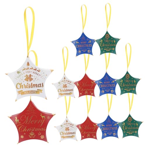 WOONEKY 12Er Boxen Weihnachtsgeschenkbox Christbaumschmuck Weihnachtsbaum hängende Dekoration weihnachtsschmuck kinder weihnachts verpackungen Weihnachts-Süßigkeitenschachteln Partyboxen von WOONEKY