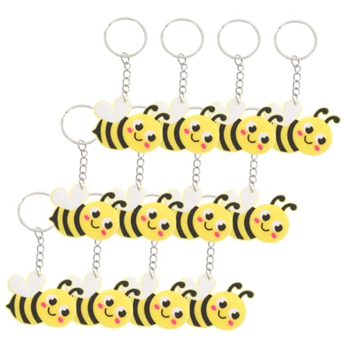 WOONEKY 12St Niedlicher kleiner Bienenschlüssel Taschenanhänger mit Tiermotiv süßer Schlüsselanhänger Bienen Schlüsselanhänger Bienen Keychain Schlüsselbund Schlüsselringe Gastgeschenke von WOONEKY