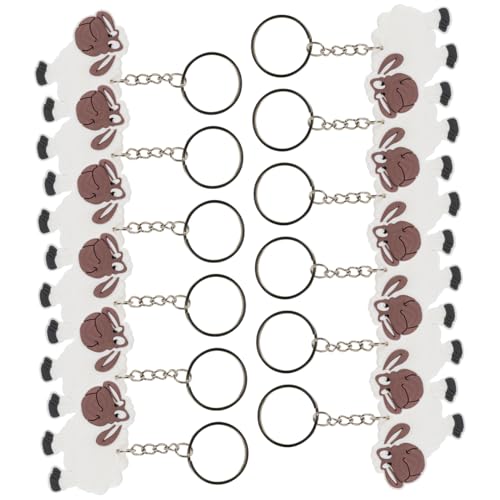 WOONEKY 12st Schlüssel Anhänger Für Schafe Tierpuppe Schlüsselanhänger Nutztier Schlüsselanhänger Taschenanhänger Mit Schaf Schlüsselanhänger Für Kinder Mini-tier-schlüsselanhänger Weiß von WOONEKY