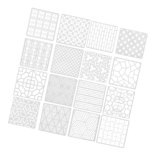 WOONEKY 16 Stk Geometrische Zeichnungsvorlage Schablonen Für Geometrische Malvorlagen Malvorlagen-schablonen Schablonen Für Die Kartenherstellung Schablonen Für Beton Malschablonen Plastik von WOONEKY