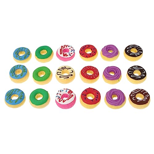 WOONEKY 18 Stk Donut Radiergummi Donut-radiergummis Mini-radierer Radiergummi Für Die Schule Entzückender Radiergummi Mini-donut-radierer Radiergummi Für Kinder Bleistiftradiergummis von WOONEKY