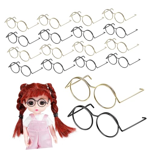 WOONEKY 20 Stück Miniatur Puppenbrille Goldene und Schwarze Brillen für Puppen Bastelarbeiten und Foto Requisiten Langlebige und Wiederverwendbare Gestelle WOONEKY 20 Stück Miniatur Puppenbrille Goldene und Schwarze Brillen für Puppen Bastelarbeiten und Foto Requisiten Langlebige und Wiederverwendbare Gestelle von WOONEKY