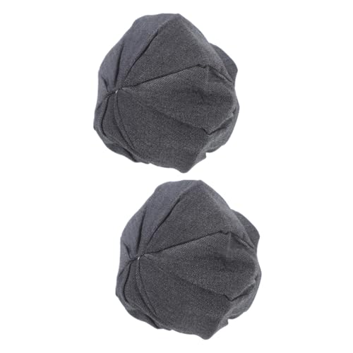 WOONEKY 2St Puppenhut Teddybärmütze Kostümhut Kopfbedeckung für Puppen Puppenaccessoire Puppenpartydekoration austauschbare Puppenhüte Mini-Hut zarte kleine Hüte Polyester Dark Grey von WOONEKY