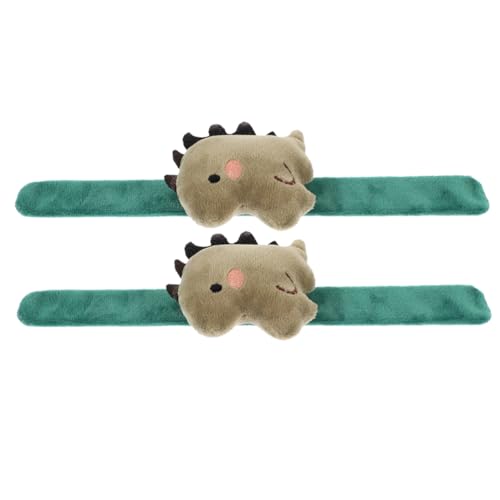 WOONEKY 2st Dinosaurier-armband Klopfendes Armband Bänder Mit Tiermuster Schlagbänder Tierschlagarmbänder Spielzeug Party-slap-armbänder Tier-slap-band Slap-armband Light Green Legierung von WOONEKY