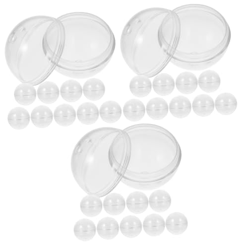 WOONEKY 30 Stk Gacha-Schale storage boxes aufbwahrungs-box Vending Machine Zubehör stauboxen verdrehte Kugeln Kapseln Spielzeug befüllbarer Ball befüllbare runde Kugeln Plastik Transparent von WOONEKY