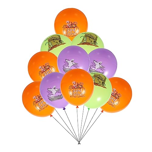 WOONEKY 30st Halloween-latexballon Geisterballon Ballon Ernten Herbstfarbene Luftballons Bunte Luftballons Halloween-requisiten Halloween-folie Farbige Luftballons Bunter Ballon Emulsion von WOONEKY