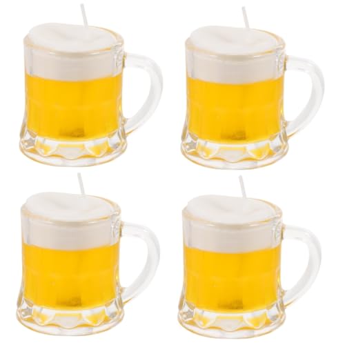 WOONEKY 4 Stück Bierkrug Kerze Duftvotivkerzen Bulk-weingläser Duftkerzen in Großen Mengen Kerzen Für Männer Mini-Kerzen Kerzen Hochzeit Weingläser Mini-probiergläser Wachs von WOONEKY