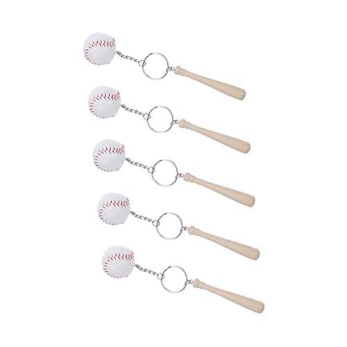 WOONEKY 5st Schlüsselanhänger Gefälligkeiten Für Sportpartys Baseball- Schlüsselringe Kreativer Baseball-schlüsselring Sport-souvenir- Für Hölzern Beige von WOONEKY