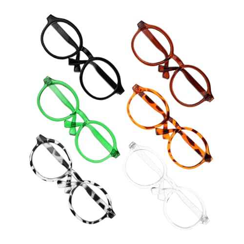 WOONEKY 6St Puppenbrille Puppenmode Miniaturbrillen Puppensammlung Puppenoutfit Lesebrille für Puppen Puppe Sonnenbrille Brille zum Anziehen der Puppe Puppengläser zur Dekoration Plastik von WOONEKY