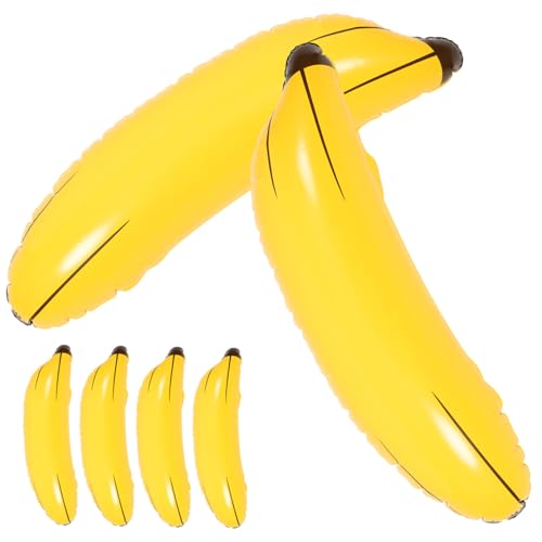 WOONEKY 6st Aufblasbare Bananen-requisiten Gefälschte Banane Lustiger Poolschwimmer Lustiges Aufblasbares Bananenspielzeug Aufblasbarer Bananenring Aufblasbarer Obstpool Pvc Yellow von WOONEKY