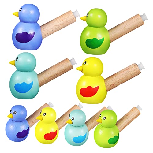 WOONEKY 8 Stk Pfeife Mini-Spielzeug Spielzeug für Kleinkinder Neuheit Wassergrasmücke Vogel Figur musical toy instruments party spielzeug für kinder Pfeifspielzeug für Kinder hölzern von WOONEKY