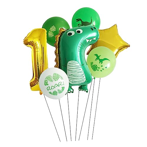 WOONEKY Dekorative Dinosaurier Folienballons Happy Birthday Ballons Bunten Farben Dinosaurier Party Dekoration Für Kindergeburtstag Cartoon von WOONEKY