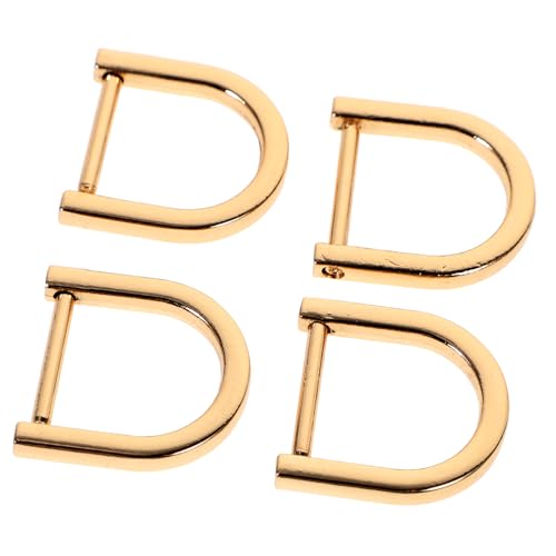WOONEKY Halbkreisförmige D-Ringe in Gold - 4 Stück Zum Einbau in Schäkel Ideal Für DIY Lederhandwerk Und Geldbörsen Robuste Zinklegierung Stil 20mm Größe von WOONEKY