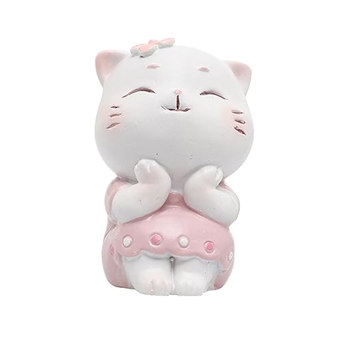 WOONEKY Heimdekoration Katzenfiguren Spielset Katzenkätzchenstatue Süßes Paar Ornamente Kätzchen Kuchenaufsatz Kaninchentiere Figur Cupcake Dekoration Niedliche Katzenfiguren von WOONEKY