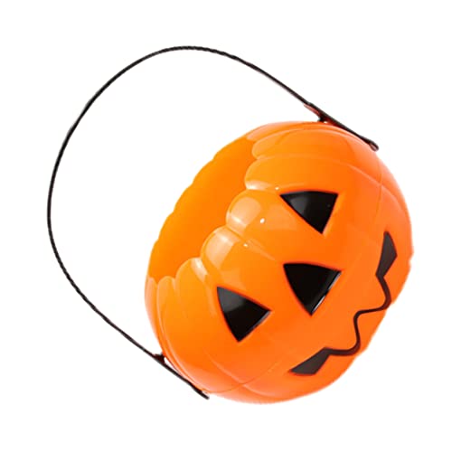 WOONEKY Kürbis Eimer Halloween-eimer Für Kinder Halloween-süßigkeitshalter Halloween-süßigkeiten-eimer Mini-eimer Mini-kürbiseimer Süßigkeiten-leckereien-korb Orange Plastik von WOONEKY