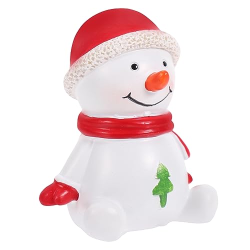 WOONEKY Weihnachts Figuren weihnachtsfigur ausgefallene Weihnachten gastgeschenke Weihnachten Snowman Decoration Weihnachtsminiaturen kleine Modelldekore Mini-Dekore Harz Weiß von WOONEKY