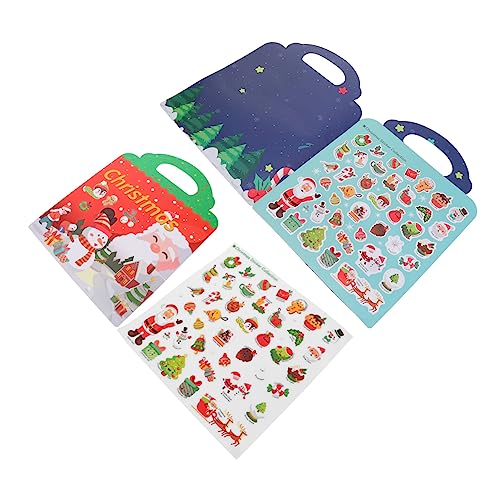 WOONEKY Weihnachts-Stickerbuch Stickerbuch für Kinder Aufkleber für Weihnachtsfeierspiele weihnachtssticker Kinder Christmas Tree Sticker Weihnachts-Bastelaufkleber Aufkleber für Spiele von WOONEKY