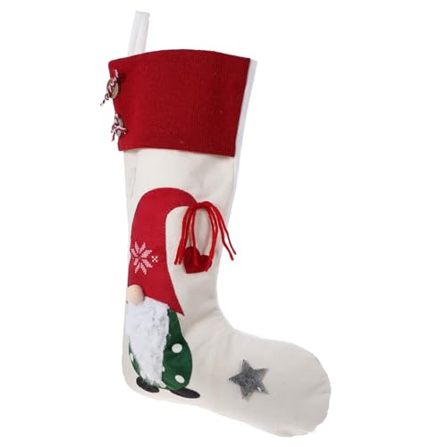 WOONEKY Weihnachtsstrümpfe Ornamente Weihnachtsstrumpf weinachtsgeschenke Kinder Kinder Christmas Socks Weihnachtssüßigkeitssocke Weihnachtsfeier Sockenanhänger Stoff von WOONEKY