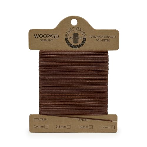 Woopard 0,6mm Leder Nähen Gewachste Faden Handnähen Hand Sewing Thread 10 meter Braun von WOOPARD