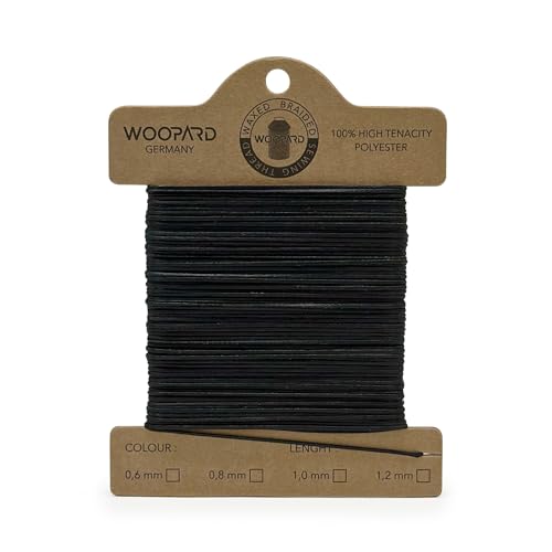 Woopard 0,8mm Leder Nähen Gewachste Faden Handnähen Hand Sewing Thread Schwarz 50 meter von WOOPARD