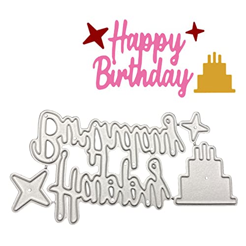 WOOXDYUK Alles Gute zum Geburtstag-Stanzformen,Stanzbögen - Alles Gute zum Geburtstag Stanzmaschine mit, Scrapbooking Prägeschablonen für DIY Handwerk, Fotopapier, Karten und Mehr von WOOXDYUK