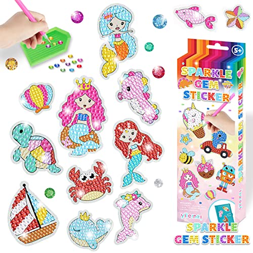 WOOXDYUK Pack of 21 Diamond Painting Children, 5D Diamond Painting Sticker Kits for Children, DIY 5D Animal & Sea World Diamond Art Mosaic Stickers for Children Adults Beginners von WOOXDYUK