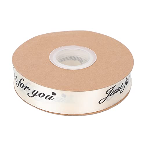 WOOXGEHM Satinband, 2, 5 cm Breite, 45 Yards Länge Polyesterband, Druck Nur für Sie, Maschinenwaschbar, Ohne zu Verblassen, Bastelband (Beige) von WOOXGEHM