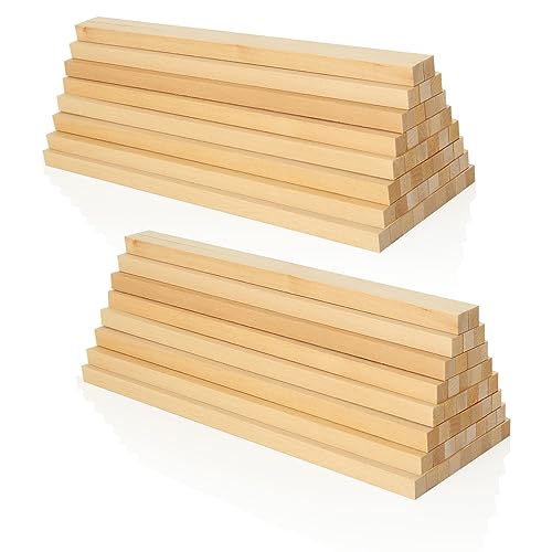 WOPPLXY 100 Stück Holzstäbe, 25X1X1cm Holzleisten, Extra Lange Holzstäbchen Stäbchen zum Basteln für Kunst, Basteln & Holzarbeiten von WOPPLXY