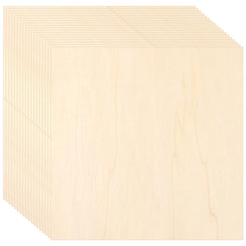 WOPPLXY 18 Stück Sperrholz 1,5-2mm, 300 x 300 mm Holzplatten zum Basteln, Sperrholzplatte für Modell, DIY Handwerk, Dekor, Laserprojekte, Gemälde von WOPPLXY