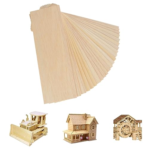 WOPPLXY 24 Stück Balsaholz, 300 x 100 x 2 mm Holzplatten zum Basteln, Holzplatte für DIY Handwerk, Weihnachten Dekoration, Gemälde von WOPPLXY