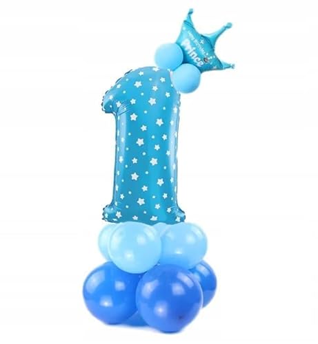 BALON-SET STANDEND BLAU MIT ZIRN 1 FÜR DIE GEBURTSTFREIZEIT von WORLD CASE