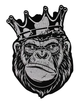 World of Patches Großer Gorilla King Bügelbild, Tiermotiv, bestickte Applikation zum Aufbügeln auf Kleidung von WORLD OF PATCHES