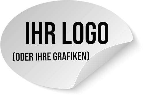 100 personalisierbare Mehrzweck-Aufkleber – Fügen Sie Ihr Logo oder Ihre Grafik ein. Wählbare Größe von 2 cm bis 20 cm. Ideal für Dekorationen, Etiketten, und kreative Projekte (Oval) von WORLD SELL