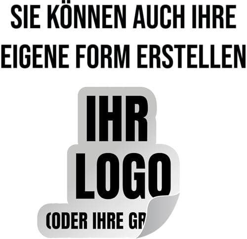 100 personalisierbare Mehrzweck-Aufkleber – Fügen Sie Ihr Logo oder Ihre Grafik ein. Wählbare Größe von 2 cm bis 20 cm. Ideal für Dekorationen, Etiketten, und kreative Projekte (Sagoma) von WORLD SELL